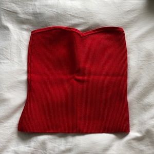 Aritzia Red Sculpt Knit Tube Top